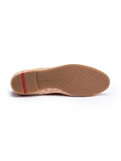 Leder-Schnürschuhe in Beige