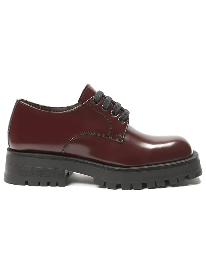 Leder-Schnürschuhe in Bordeaux