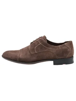 Leder-Schnürschuhe in Braun