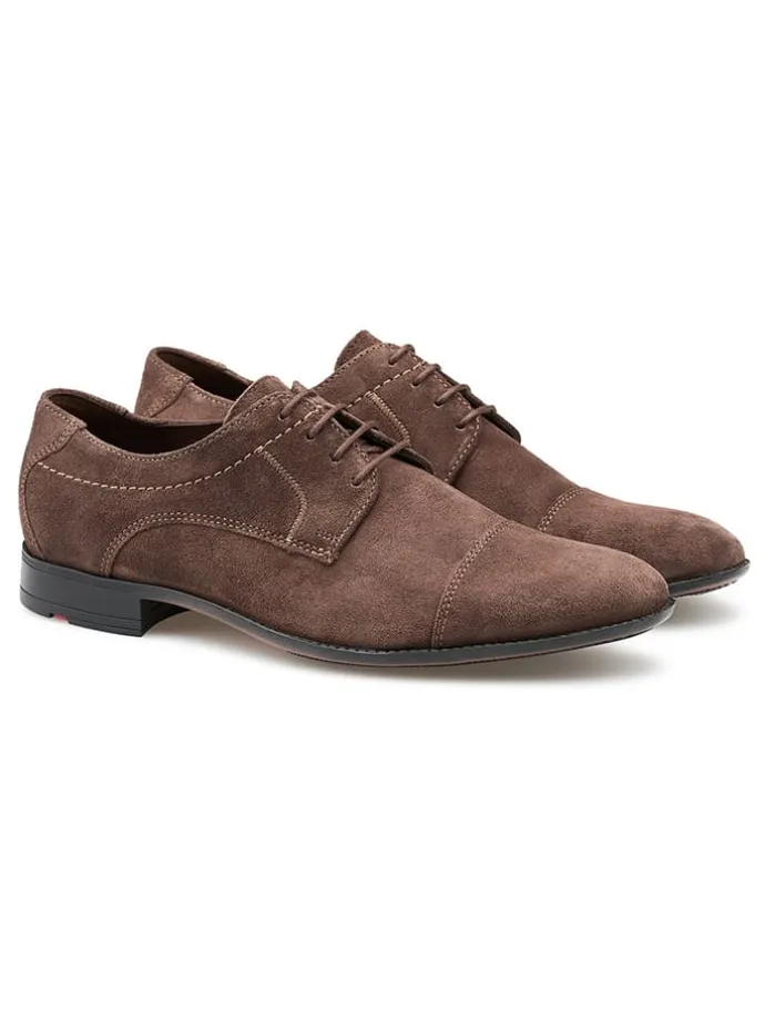 Leder-Schnürschuhe in Braun