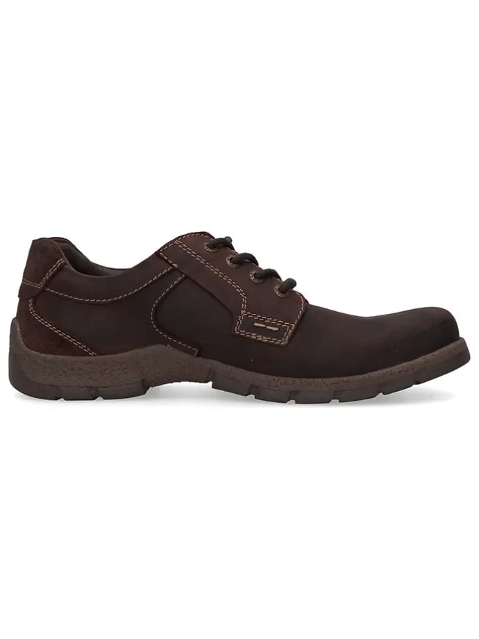 Leder-Schnürschuhe in Braun