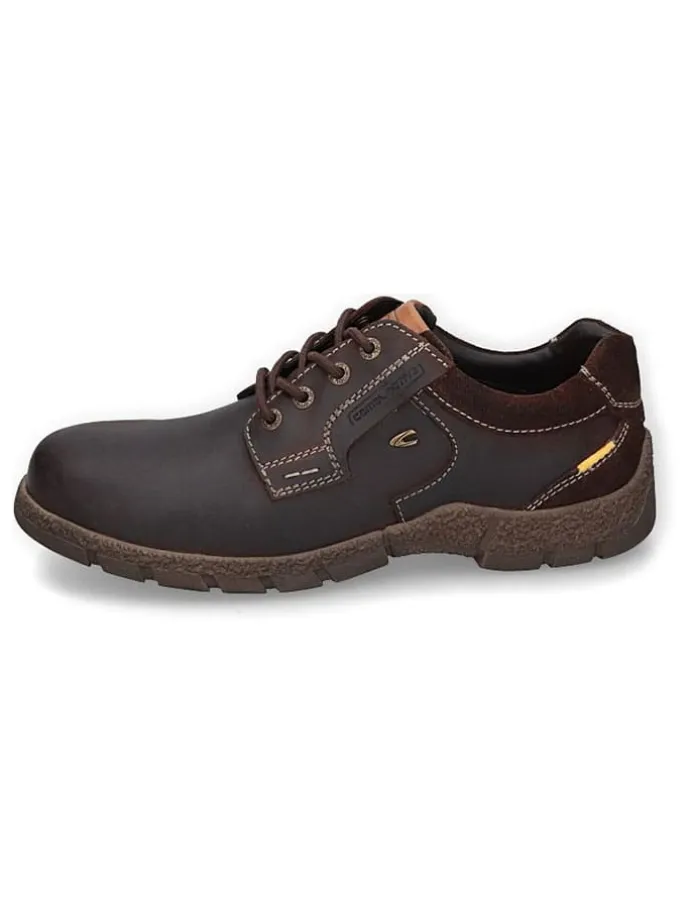 Leder-Schnürschuhe in Braun