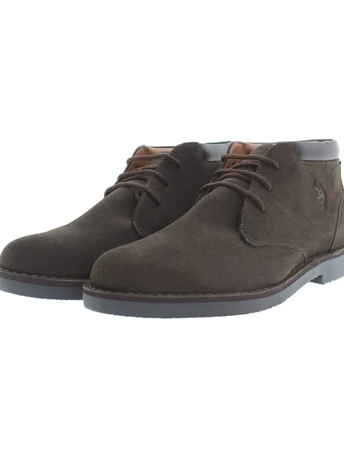 Leder-Schnürschuhe in Braun