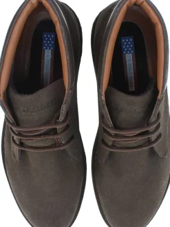 Leder-Schnürschuhe in Braun