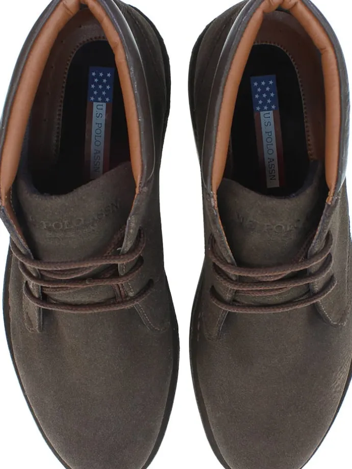 Leder-Schnürschuhe in Braun