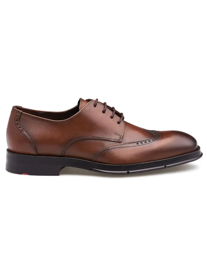 Leder-Schnürschuhe in Braun