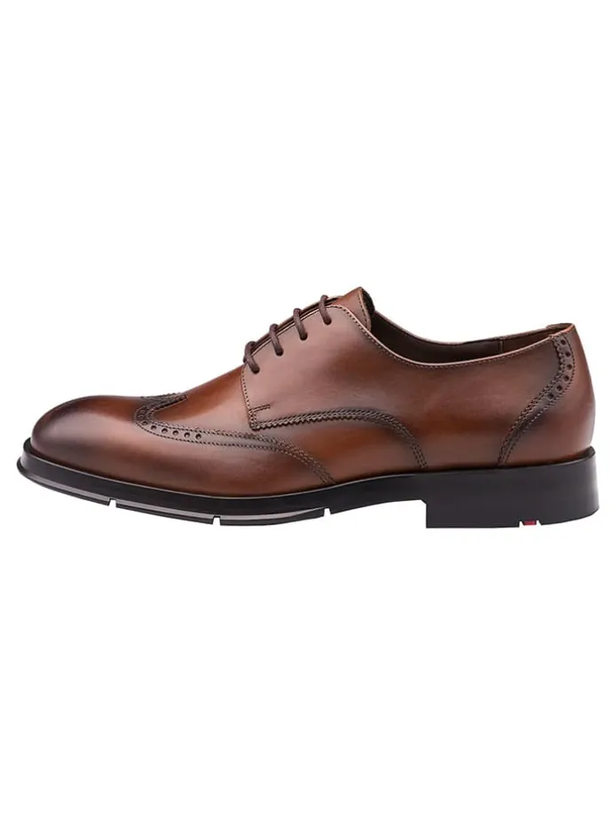Leder-Schnürschuhe in Braun