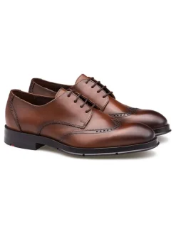 Leder-Schnürschuhe in Braun