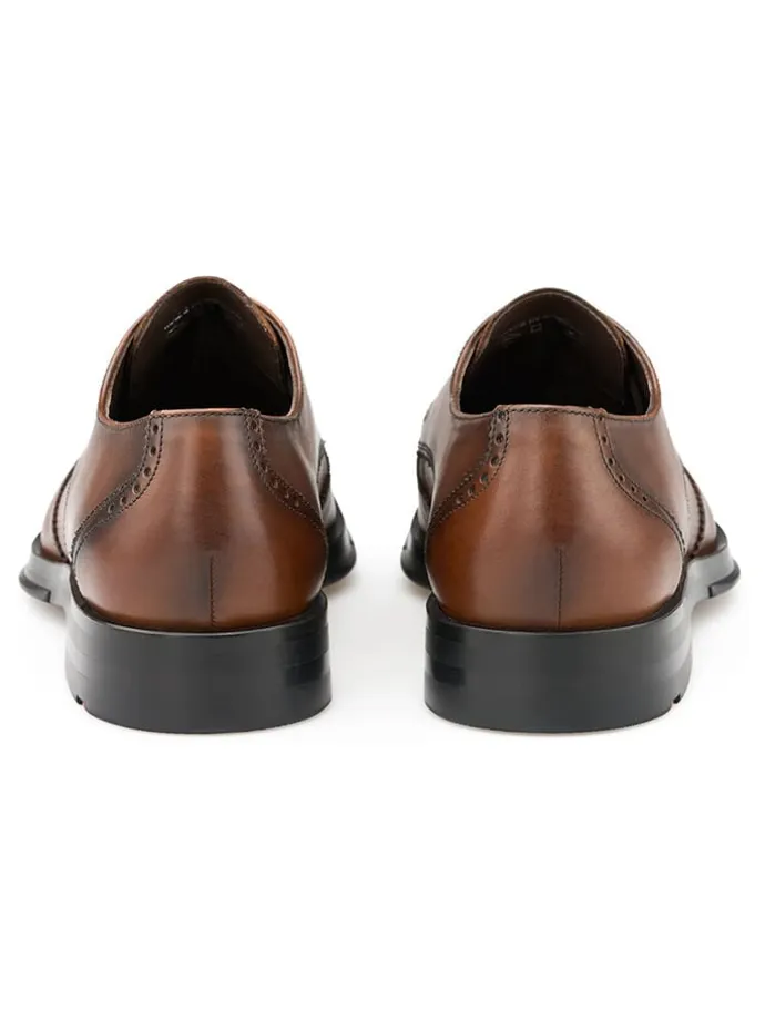 Leder-Schnürschuhe in Braun