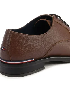 Leder-Schnürschuhe in Braun