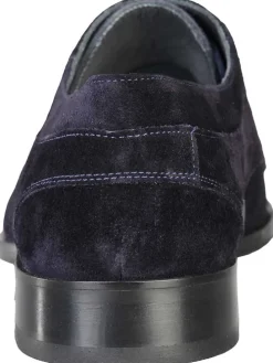 Leder-Schnürschuhe in Dunkelblau