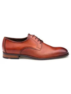 Leder-Schnürschuhe in Hellbraun