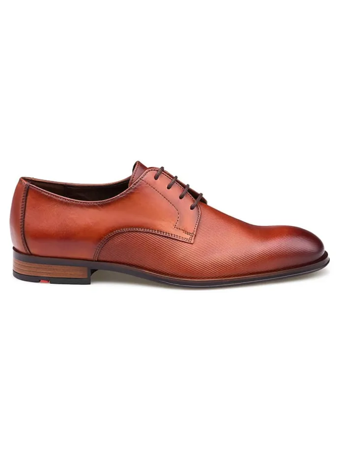 Leder-Schnürschuhe in Hellbraun