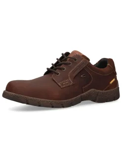 Leder-Schnürschuhe in Hellbraun