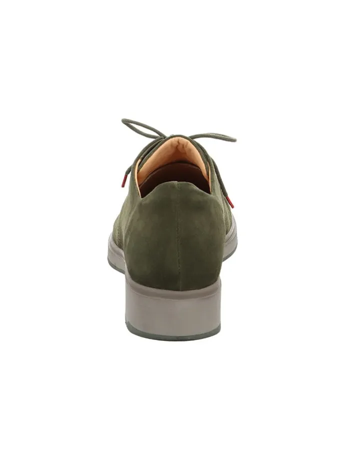 Leder-Schnürschuhe in Khaki