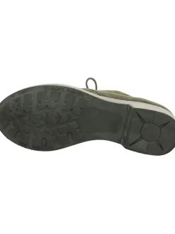 Leder-Schnürschuhe in Khaki