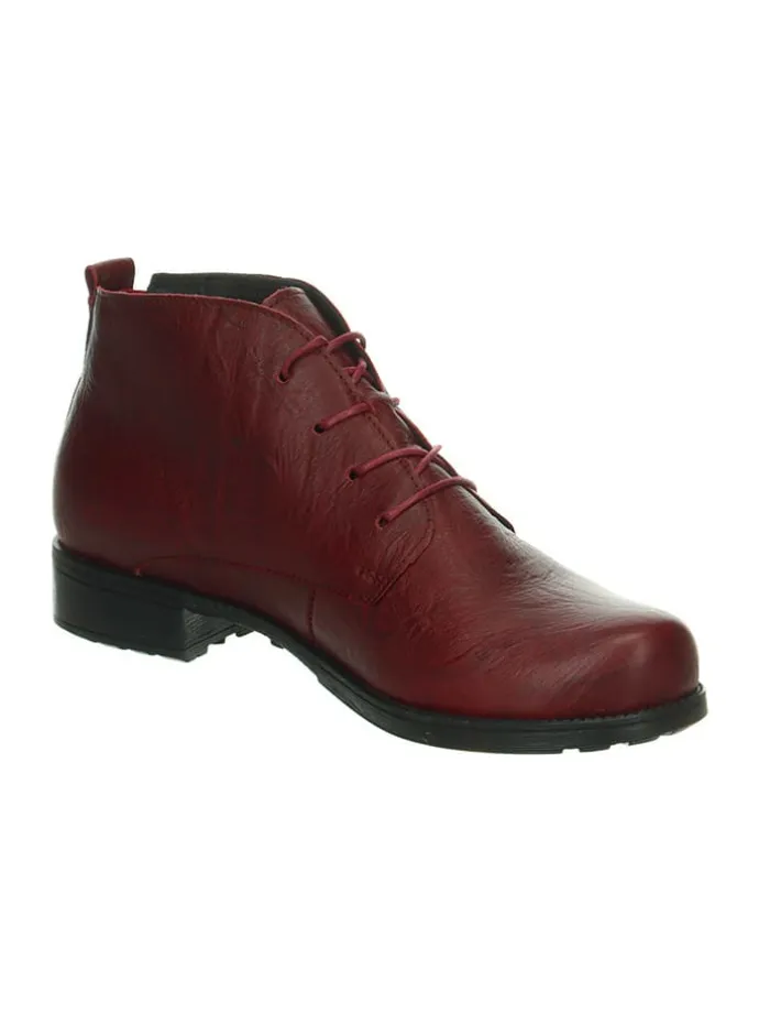 Leder-Schnürschuhe in Rot