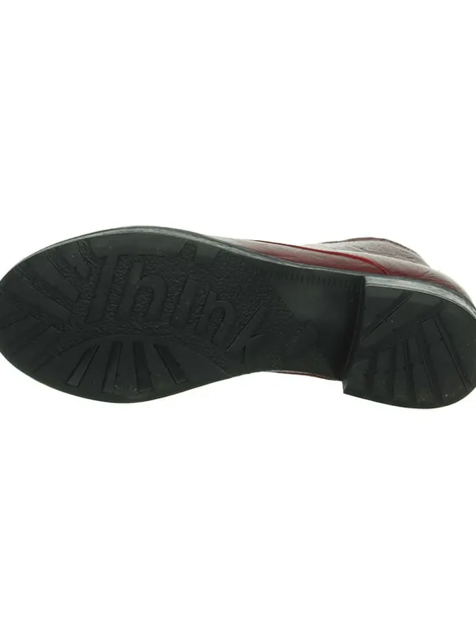 Leder-Schnürschuhe in Rot