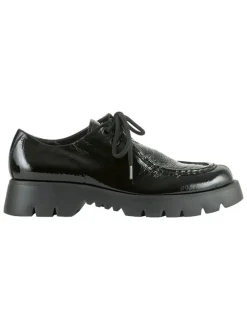 Leder-Schnürschuhe in Schwarz