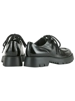 Leder-Schnürschuhe in Schwarz