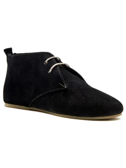 Leder-Schnürschuhe in Schwarz