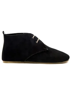 Leder-Schnürschuhe in Schwarz