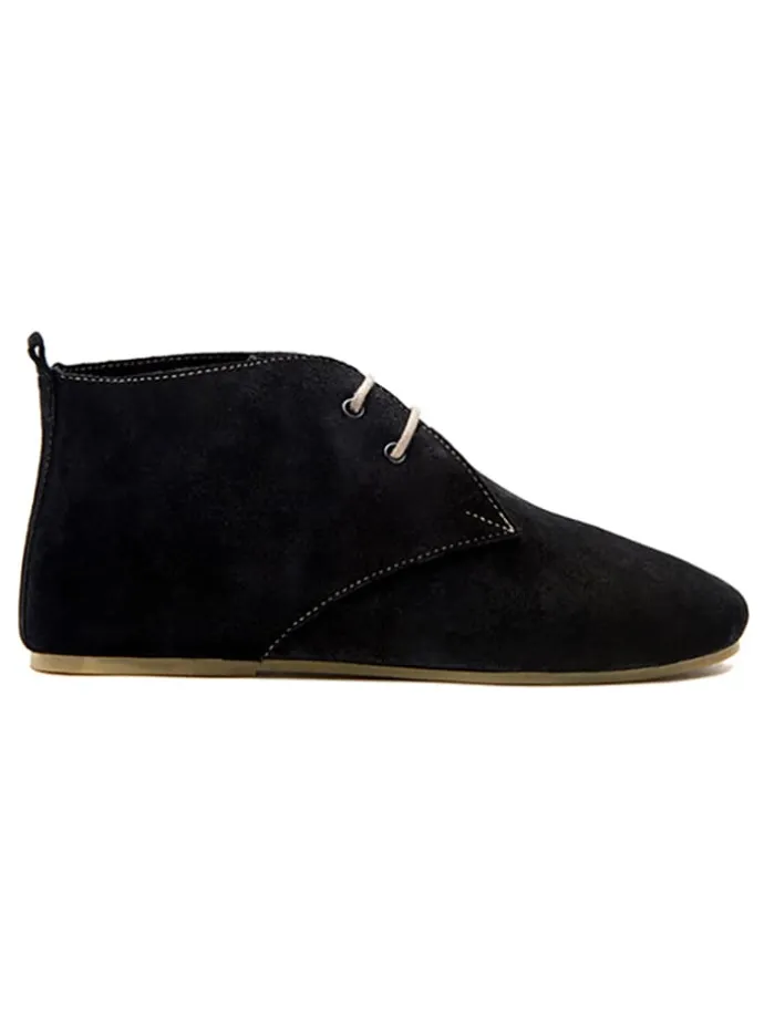 Leder-Schnürschuhe in Schwarz