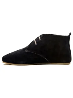 Leder-Schnürschuhe in Schwarz