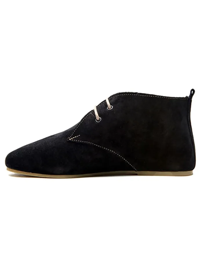 Leder-Schnürschuhe in Schwarz