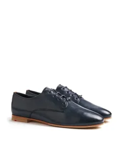 Leder-Schnürschuhe in Schwarz