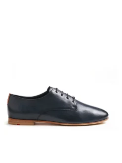 Leder-Schnürschuhe in Schwarz