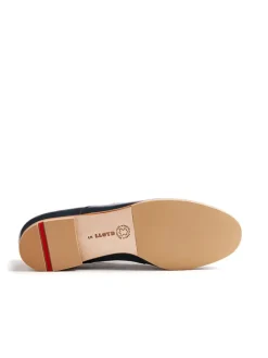 Leder-Schnürschuhe in Schwarz