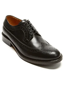 Leder-Schnürschuhe in Schwarz