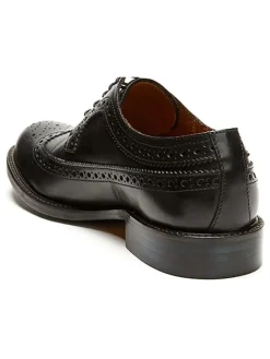Leder-Schnürschuhe in Schwarz