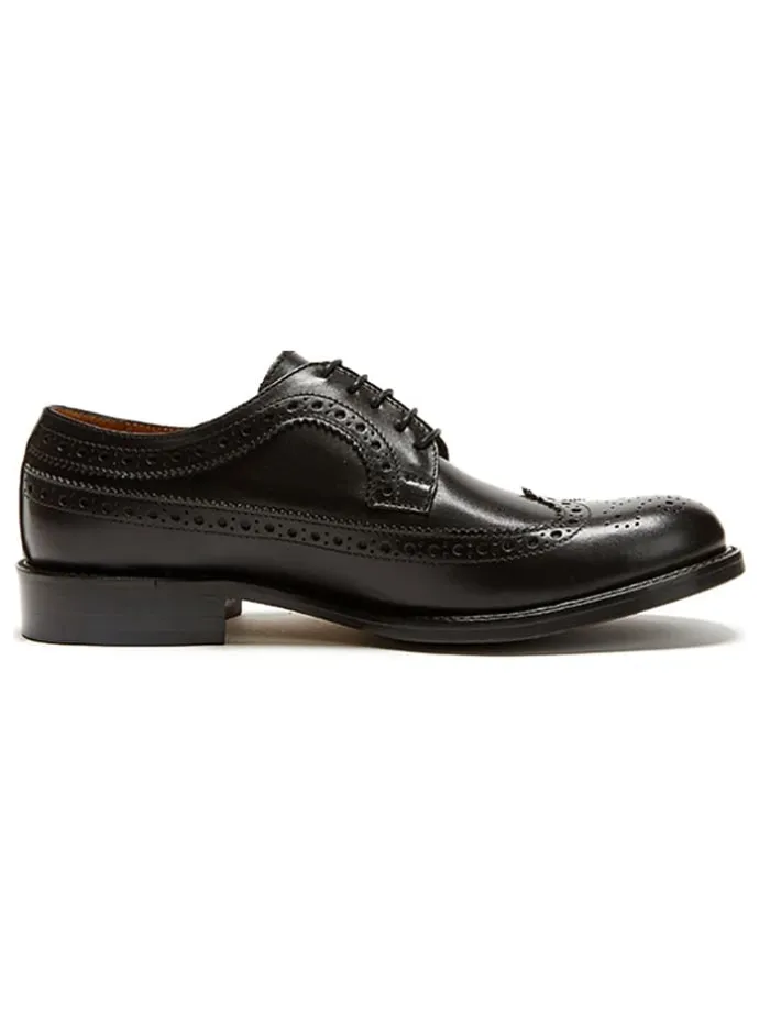 Leder-Schnürschuhe in Schwarz