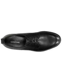 Leder-Schnürschuhe in Schwarz