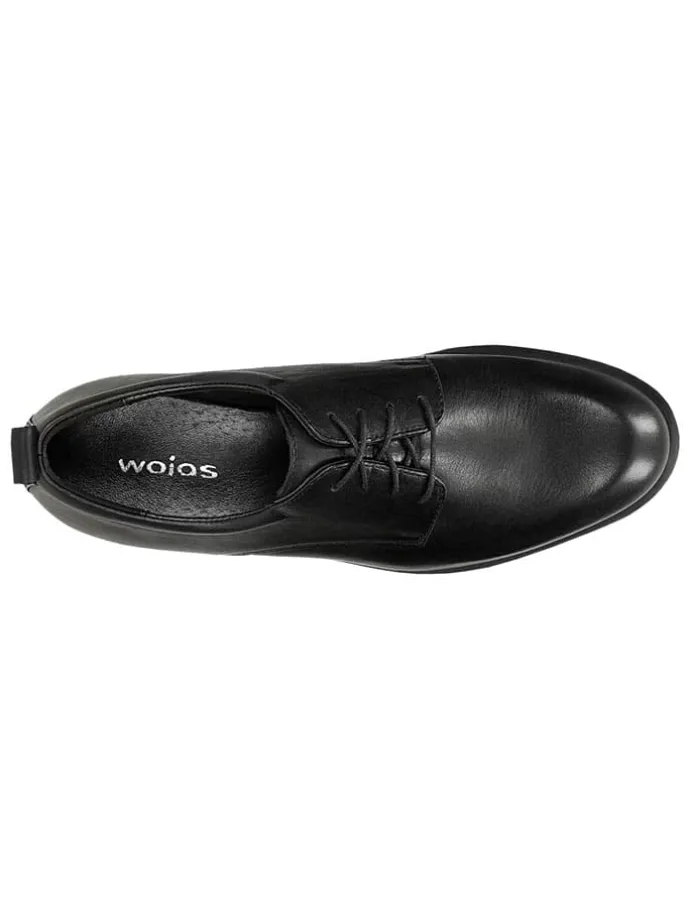 Leder-Schnürschuhe in Schwarz