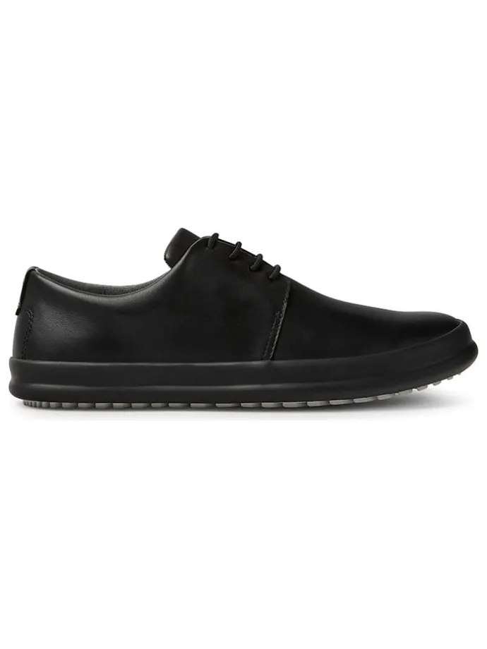 Leder-Schnürschuhe in Schwarz