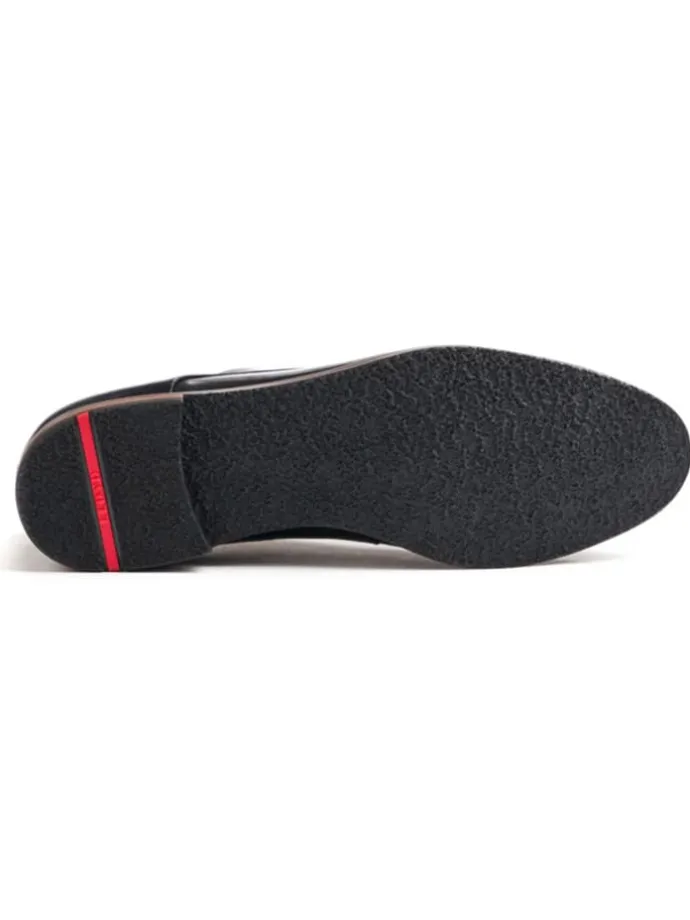 Leder-Schnürschuhe in Schwarz