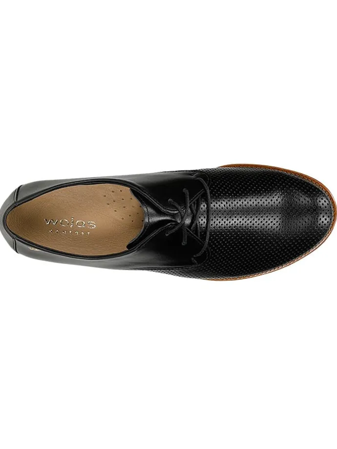 Leder-Schnürschuhe in Schwarz