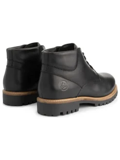 Leder-Schnürschuhe in Schwarz