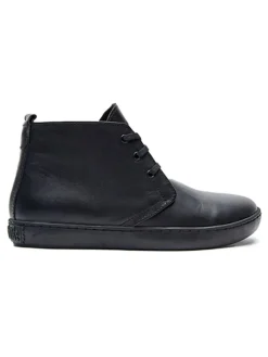 Leder-Schnürschuhe in Schwarz