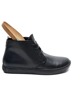 Leder-Schnürschuhe in Schwarz