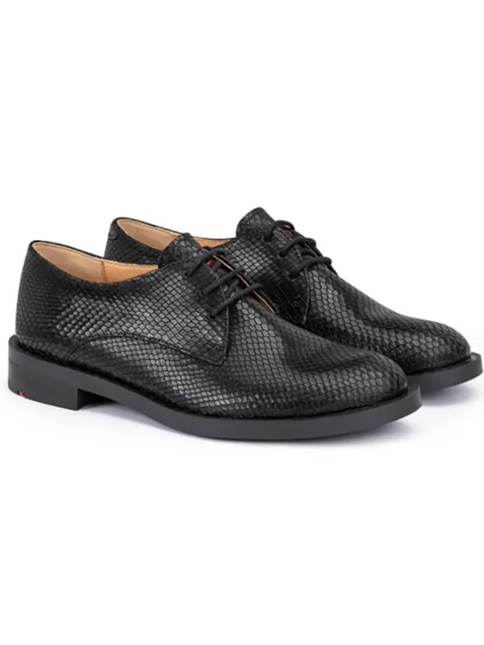 Leder-Schnürschuhe in Schwarz
