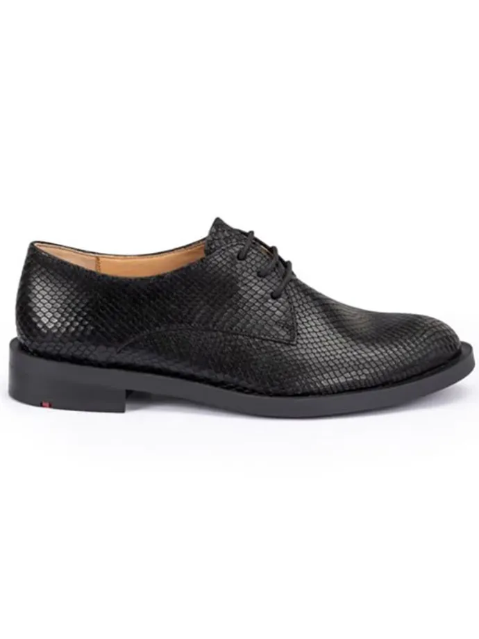 Leder-Schnürschuhe in Schwarz