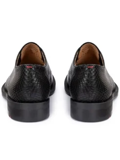 Leder-Schnürschuhe in Schwarz