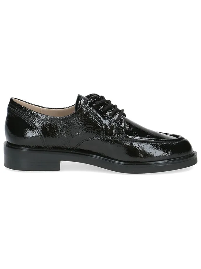 Leder-Schnürschuhe in Schwarz