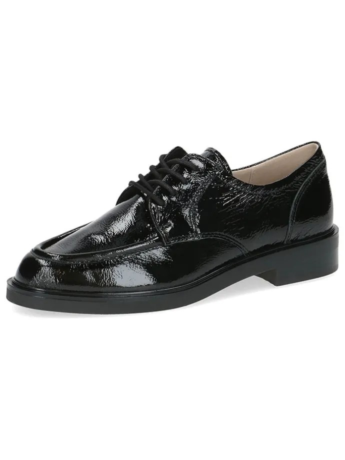 Leder-Schnürschuhe in Schwarz