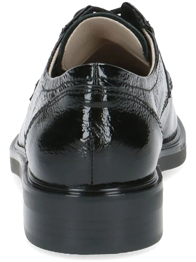 Leder-Schnürschuhe in Schwarz