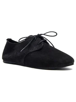 Leder-Schnürschuhe in Schwarz